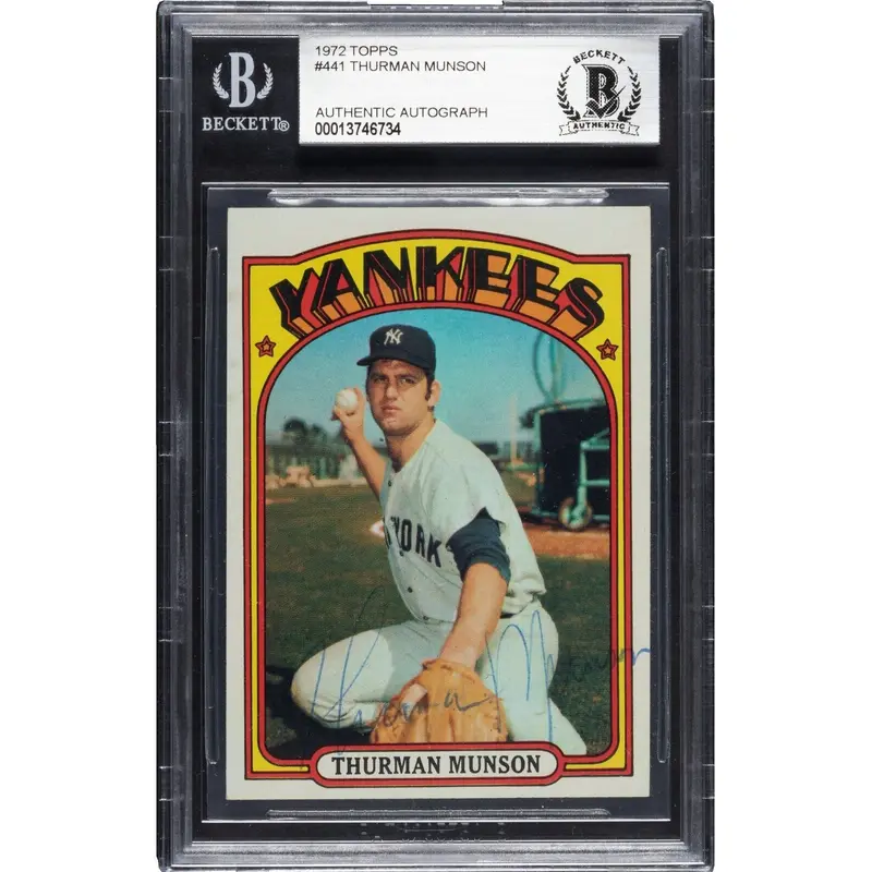 1972 Topps Thurman Munson #441 Signed Auto Baseball Card BGS Beckett