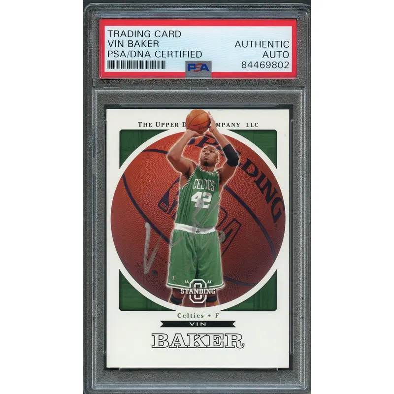 2003-04 Upper Deck Standing O #6 Vin Baker Signed Card AUTO PSA/DNA Slabbed Celtics
