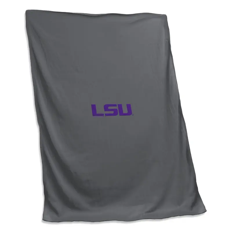 LSU Sweatshirt Charcoal Blanket (Screened)