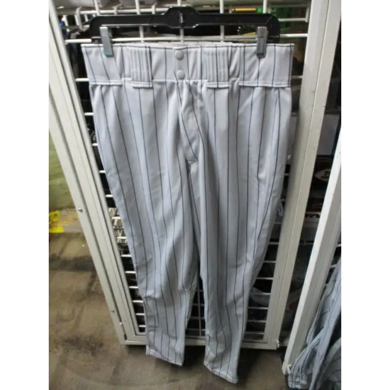 Used Rawlings Navy Striped White Elastic Bottom Pants Adult Size 34 - 38