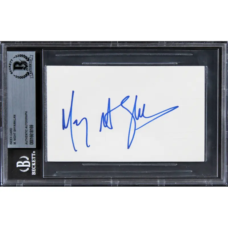 M. Night Shyamalan The Sixth Sense Authentic Signed 3x5 Index Card BAS Slabbed 2