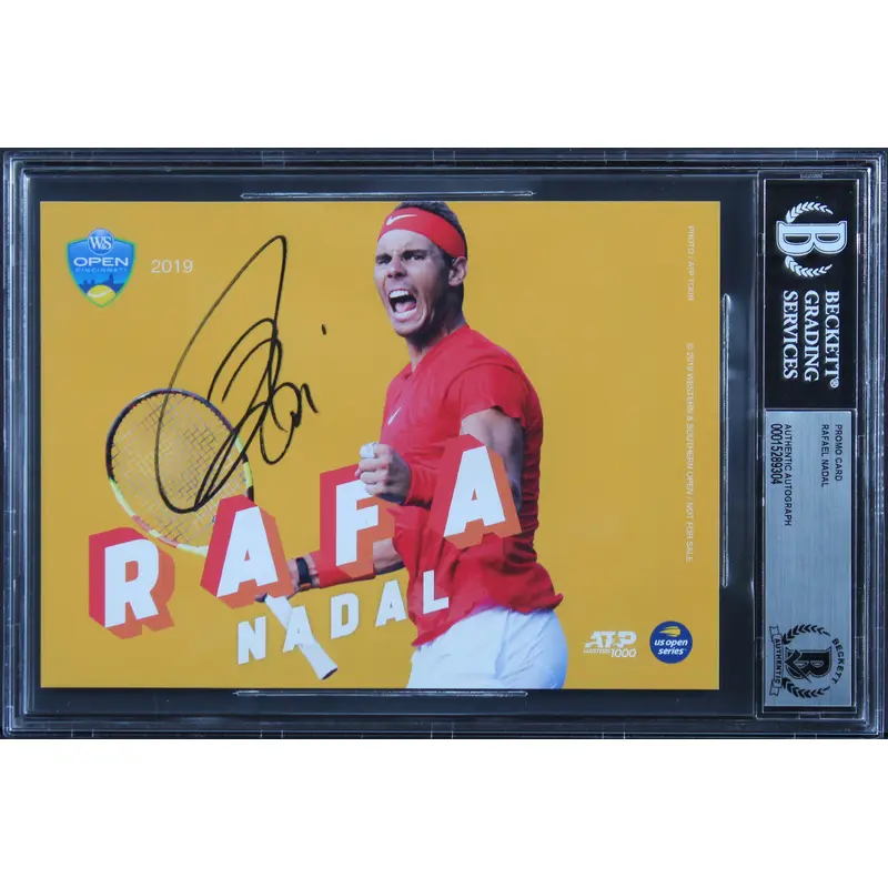 Rafael Nadal Authentic Signed 5x7 Promo Card Photo Autographed BAS Slabbed