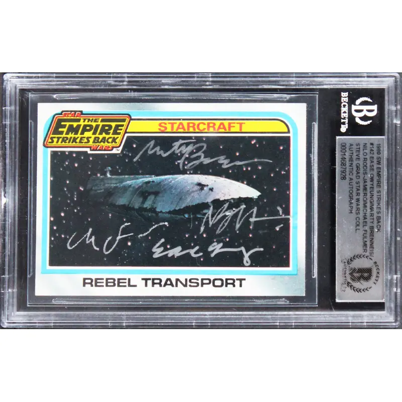 Star Wars (4) Owyeung, Brenneis, Fulmer +1 Signed 1980 ESB #142 Card BAS Slabbed