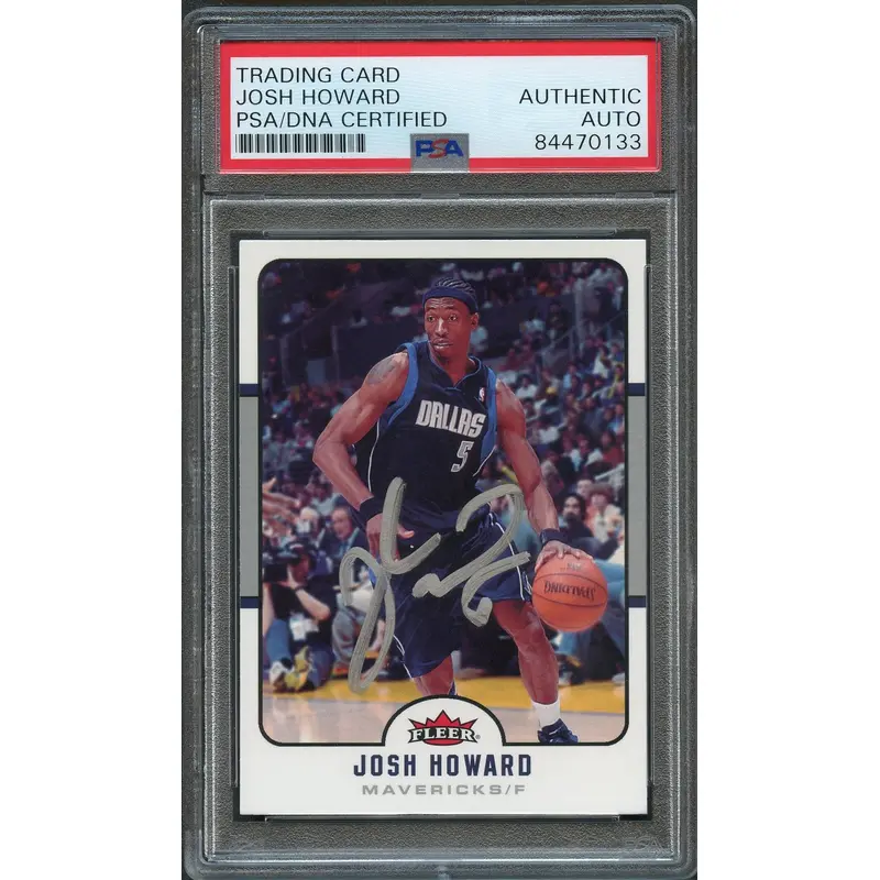 2006-07 Fleer #38 Josh Howard Signed Card AUTO PSA/DNA Slabbed Mavericks
