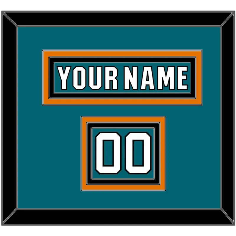 San Jose Nameplate & Number (Shoulder) - Home Teal (2017-2022) - Triple Mat 2