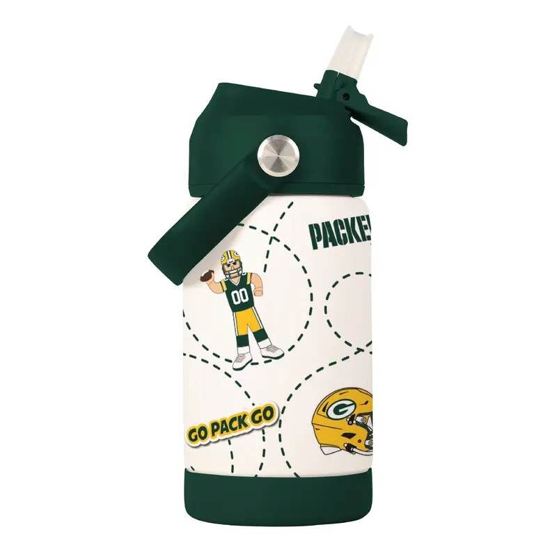 Green Bay Packers 12oz Mascot SS Kids Bottle