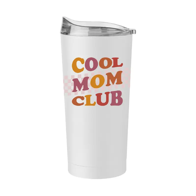 Mothers Day 20oz Cool Mom Club White Powder Coat Tumbler