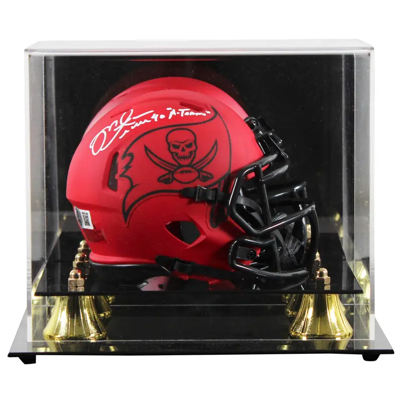 Buccaneers Mike Alstott Signed Rave Speed Mini Helmet W/ Case BAS Witnessed