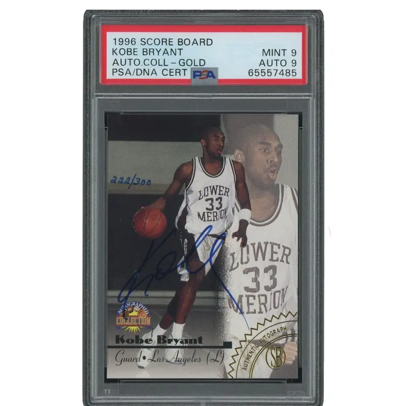 1996 Scoreboard Kobe Bryant Gold Auto RC PSA 9 MINT 222/300 Rookie Autograph