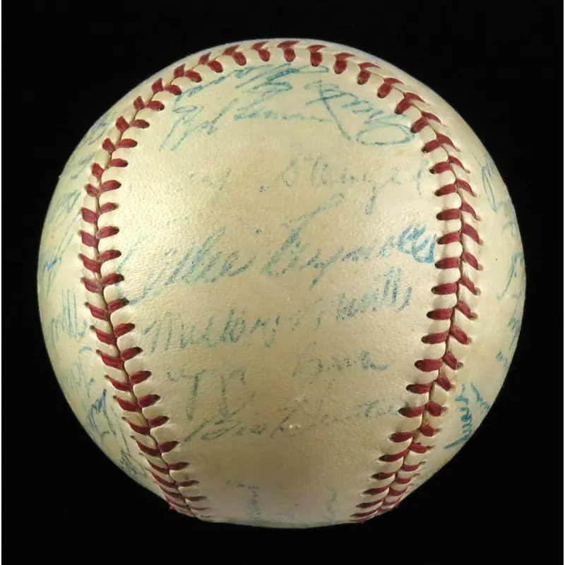 Beautiful 1953 All Star Game AL Team Signed Baseball Mickey Mantle JSA COA