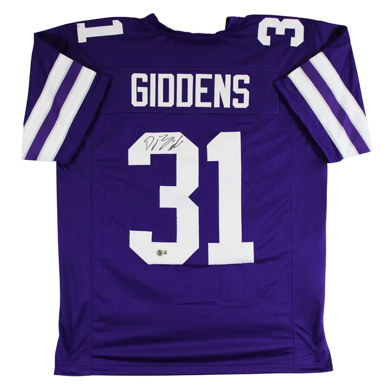 Kansas State D.J. Giddens Authentic Signed Purple Pro Style Jersey BAS Witnessed