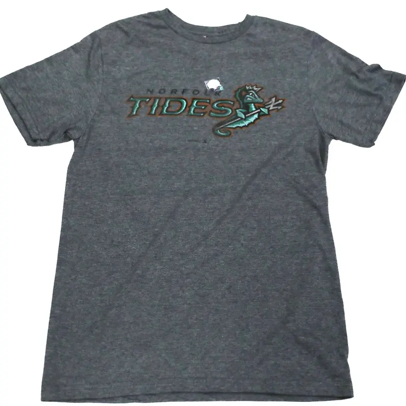 Norfolk Tides Gray Primary Logo T-Shirt