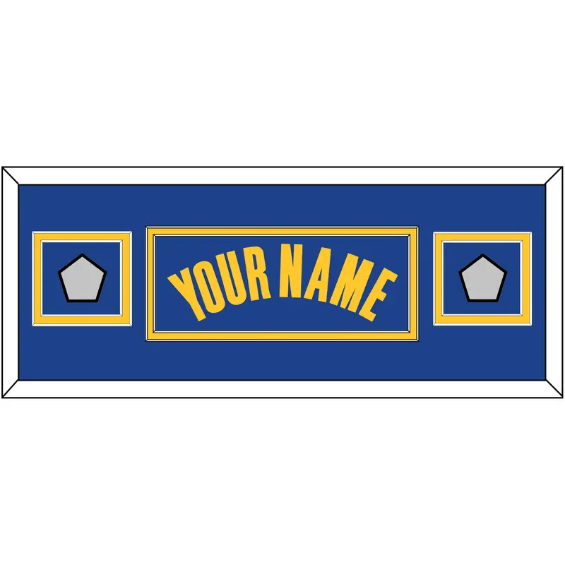 Golden State Name & 2 Champions Patches - Blue Icon - Double Mat 4