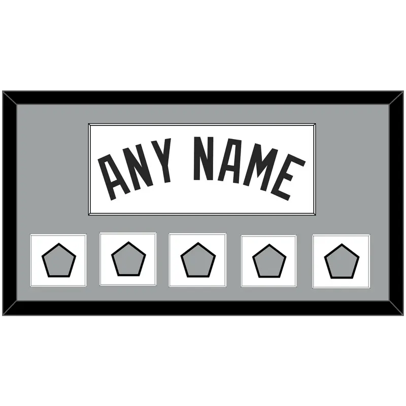 San Antonio Name With 5 Champions Banner Patches - Home White (2002-2017) - Single Mat 2