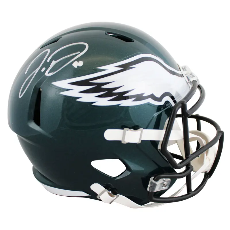 Eagles Jordan Davis Signed Full Size Speed Rep Helmet W/ Silver Sig JSA Witness