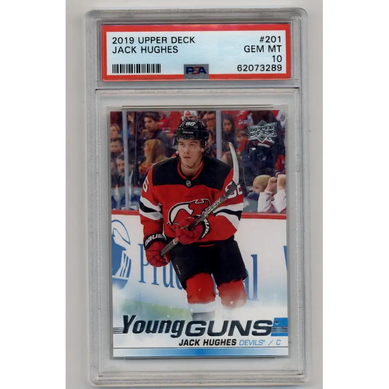 Jack Hughes 2019-20 Upper Deck #201 Young Gun PSA 10 Gem Mint 3289