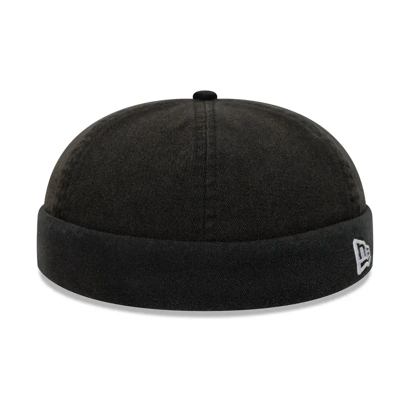 New Era Washed Cotton Black Docker Adjustable Hat