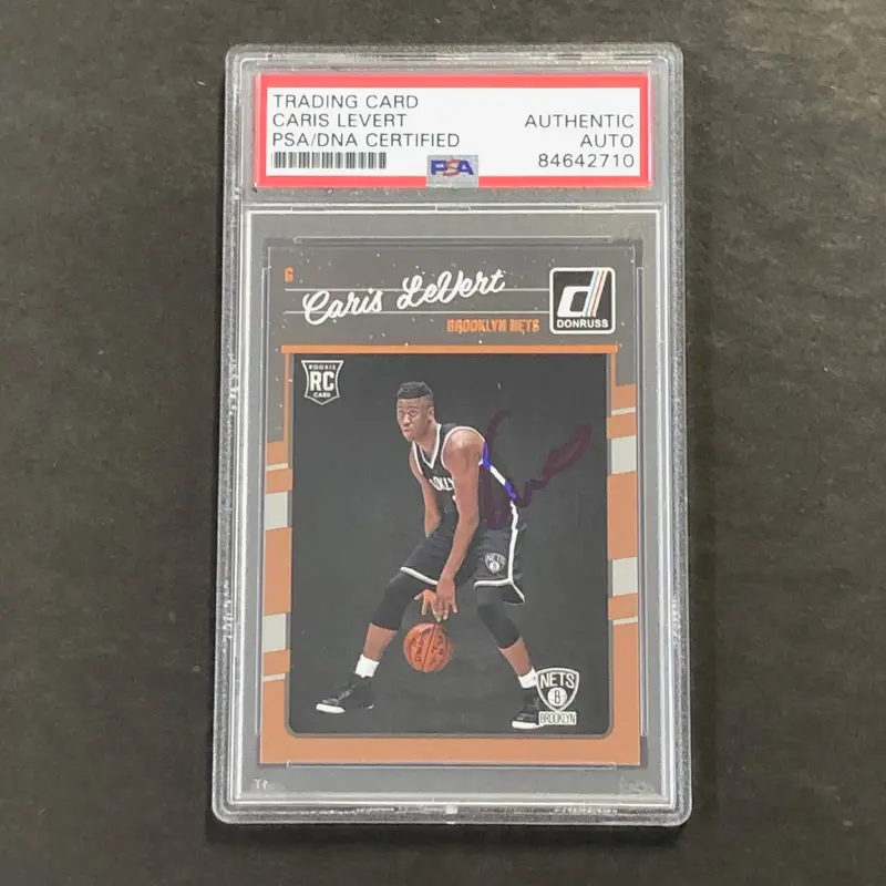 2016-17 Panini Donruss #167 Caris Levert Signed Card AUTO PSA Slabbed RC Nets