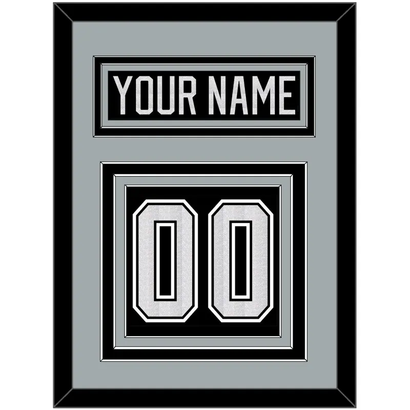 Los Angeles Nameplate & Number (Back) - Home Black - Triple Mat 3