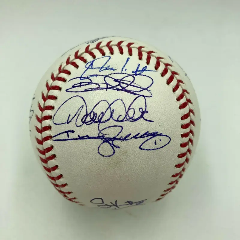 Derek Jeter Chipper Jones 2009 WBC Team USA Team Signed Baseball Beckett COA