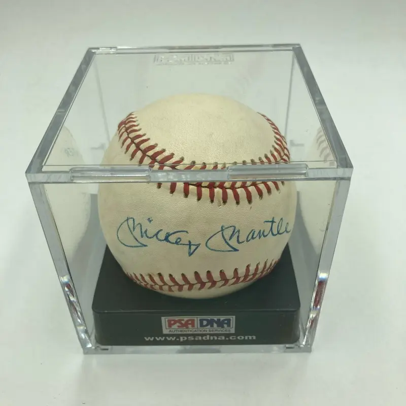Mickey Mantle Signed American League Baseball PSA DNA Graded 8 Near Mint