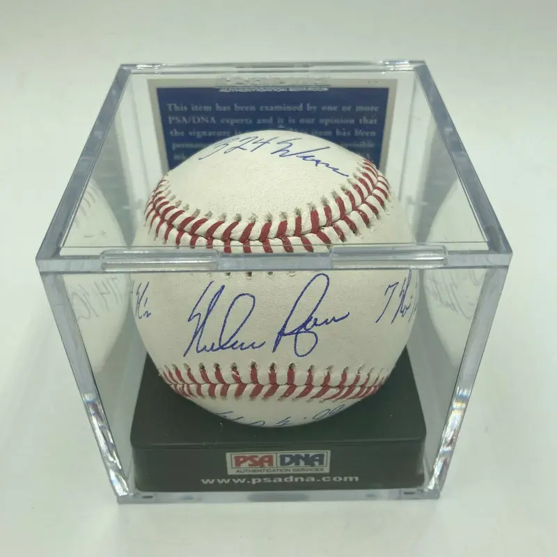 Nolan Ryan Signed Heavily Inscribed STAT Baseball PSA DNA Graded GEM MINT 10