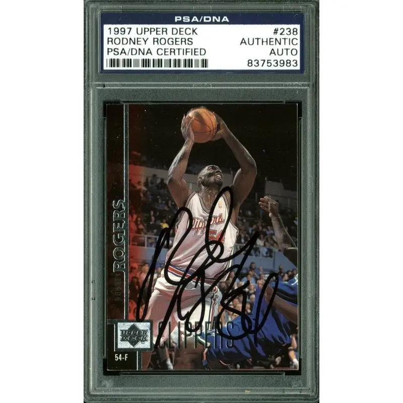 Clippers Rodney Rogers Signed Card 1997 Upper Deck #238 PSA Slabbed #83753983