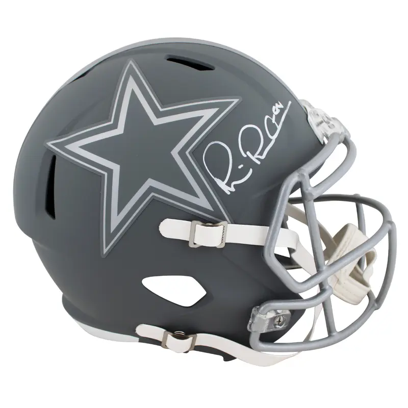 Cowboys Michael Irvin Signed Slate Full Size Speed Rep Helmet BAS Witnessed