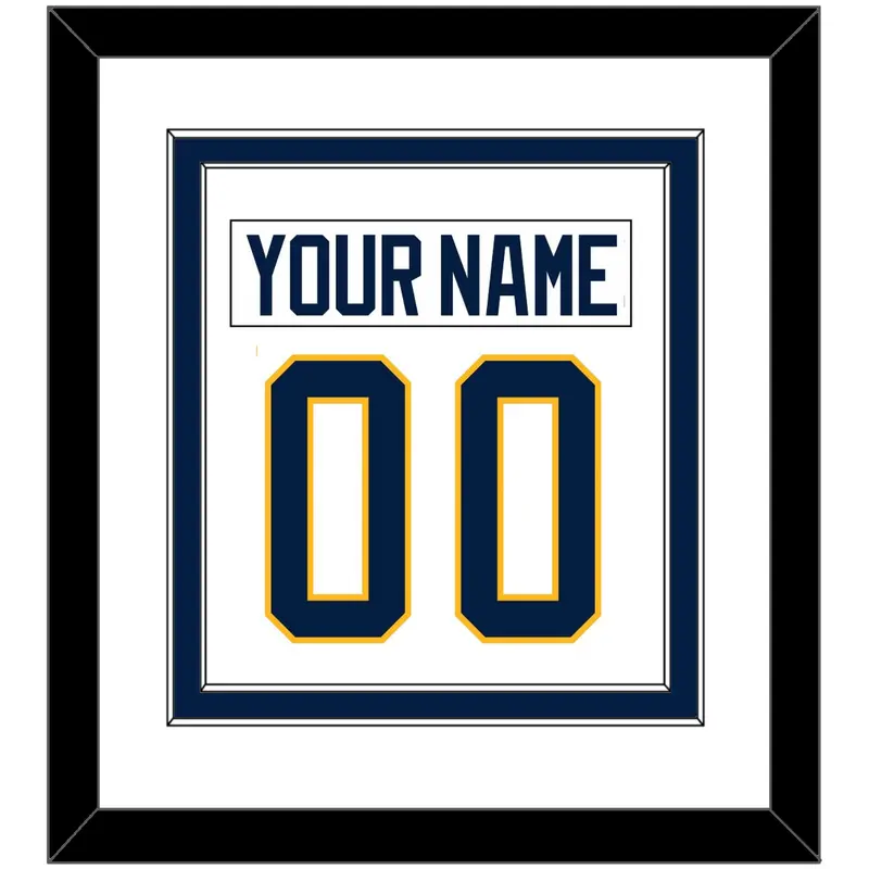Buffalo Nameplate & Number (Back) Combined - Road White (2010-2020) - Double Mat 1