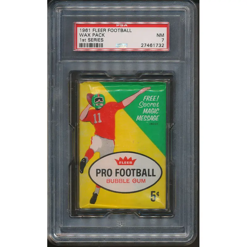 1961 Fleer Football Unopened Series 1 Wax Pack PSA 7