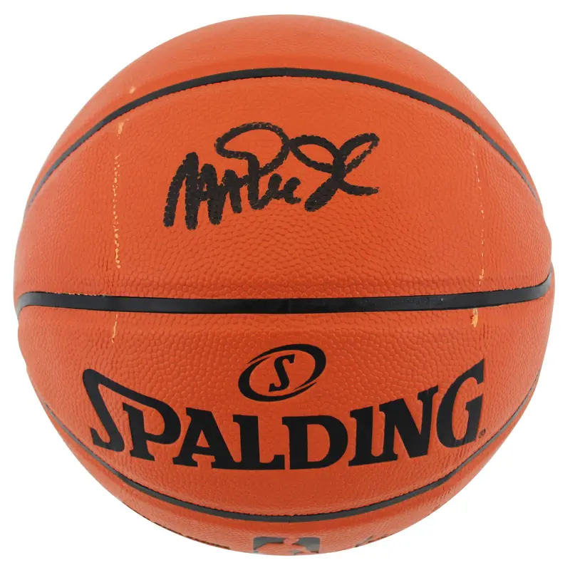 Lakers Magic Johnson Authentic Signed Spalding Basketball w/ Black Sig BAS Wit