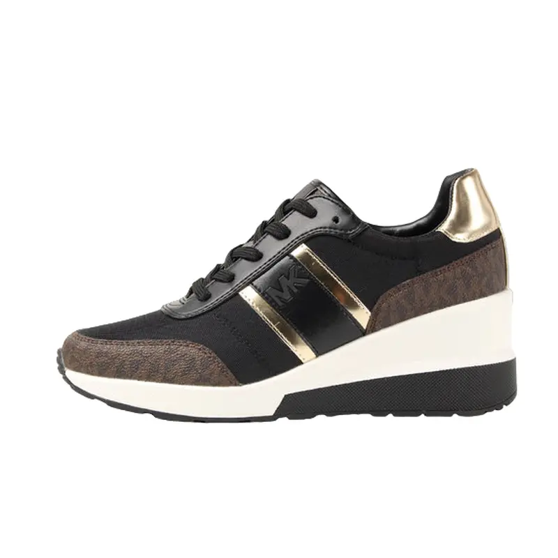 MICHAEL KORS BLACK/BROWN WOMENS TENNIS SHOE SIZE 9,9.5,10 43S2MAFSCD BLK