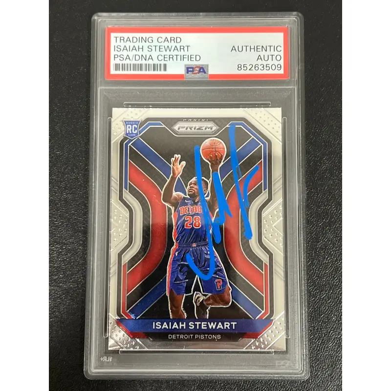 2020-21 Panini Prizm #254 Isaiah Stewart Signed Card AUTO PSA Rookie Pistons