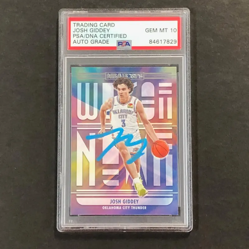 2021-22 NBA Hoops #6 Josh Giddey Signed Card AUTO PSA Slabbed RC Thunder