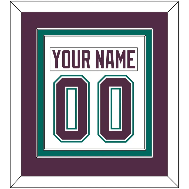 Anaheim Nameplate & Number (Back) Combined - Home White (1993-2006) - Double Mat 3