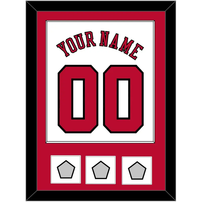Chicago Name & Number With 3 Finals Patches - Home White (1986-2017) - Single Mat 1