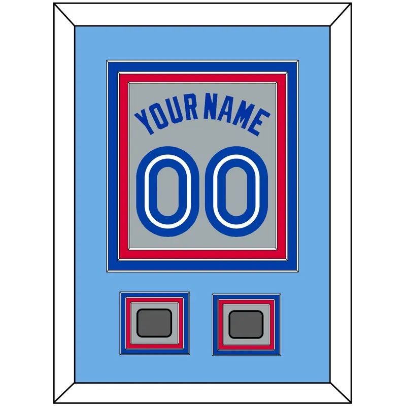 Toronto Name & Number With 2 World Series Patches - Road Gray (1989-1996) - Triple Mat 4