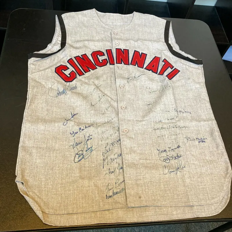 Cincinnati Reds Legends Multi Signed Jersey 27 Signatures Johnny Bench