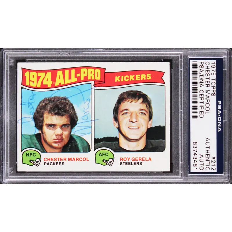 Packers Chester Marcol Authentic Signed 1975 Topps #212 Card PSA/DNA Slabbed
