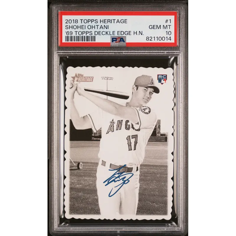 Shohei Ohtani 2018 Topps Heritage Deckle Edge PSA 10 Gem Mint
