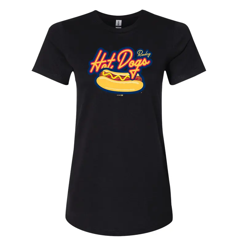 Bimmridder Women's Black Reading Hot Dog T-Shirt