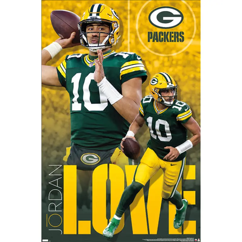 Jordan Love "Superstar" Green Bay Packers QB NFL Action Wall Poster - Costacos 2024