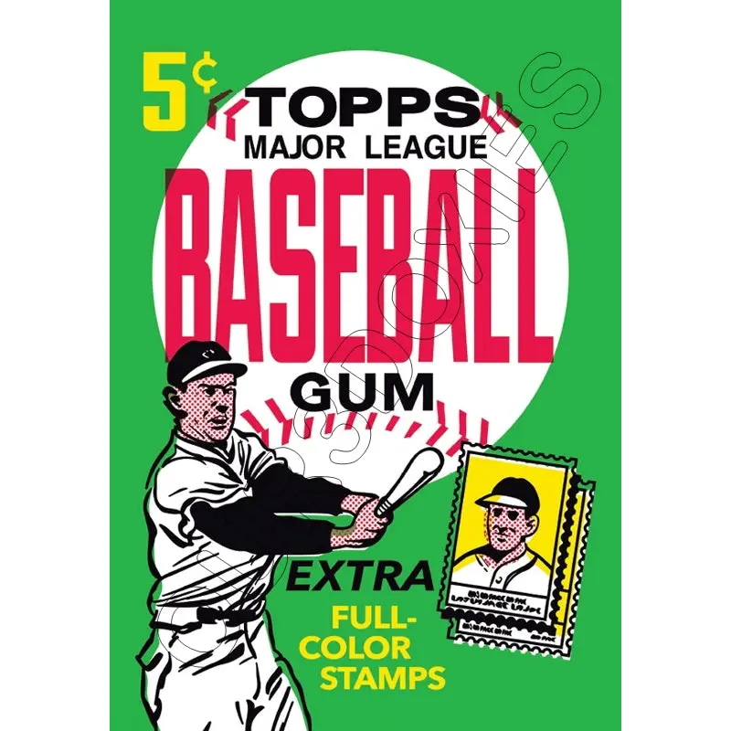 1962 Topps Baseball Wax Pack Wrapper Store Counter Advertising Standup Sign - 1013