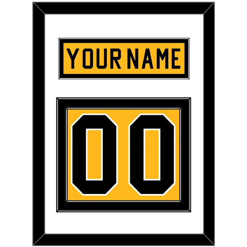 Pittsburgh Nameplate & Number (Back) - Home Gold (1983-1984) - Double Mat 1