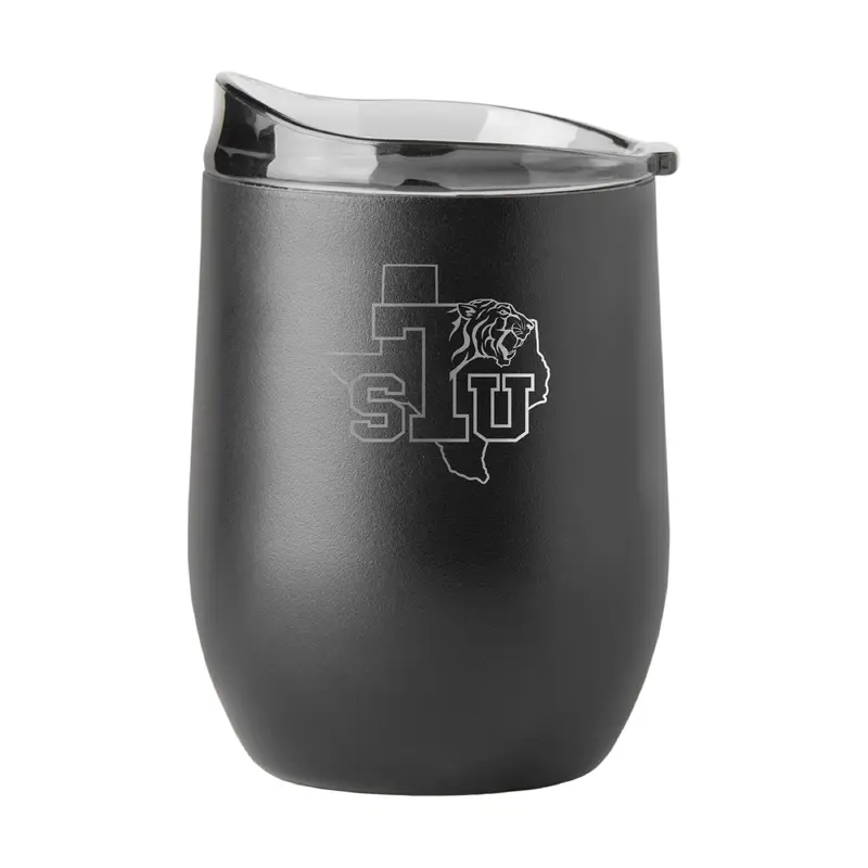 Texas Southern Univ GunMetal 16oz Black Powder Curved Beverage