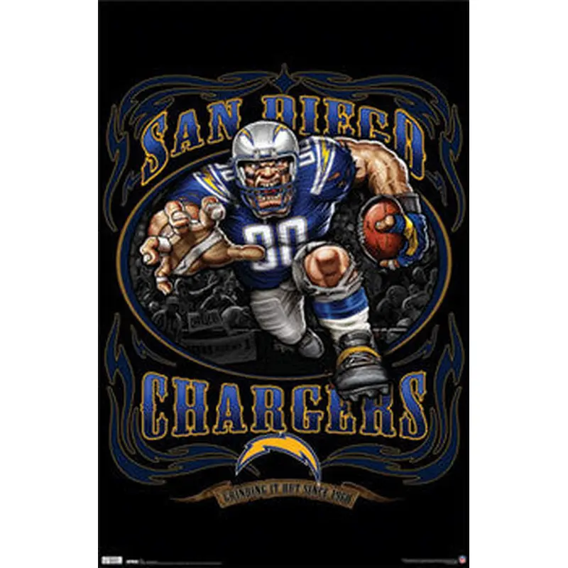San Diego Chargers "Grinding it Out Since 1960" NFL Theme Art Poster - Costacos Sports
