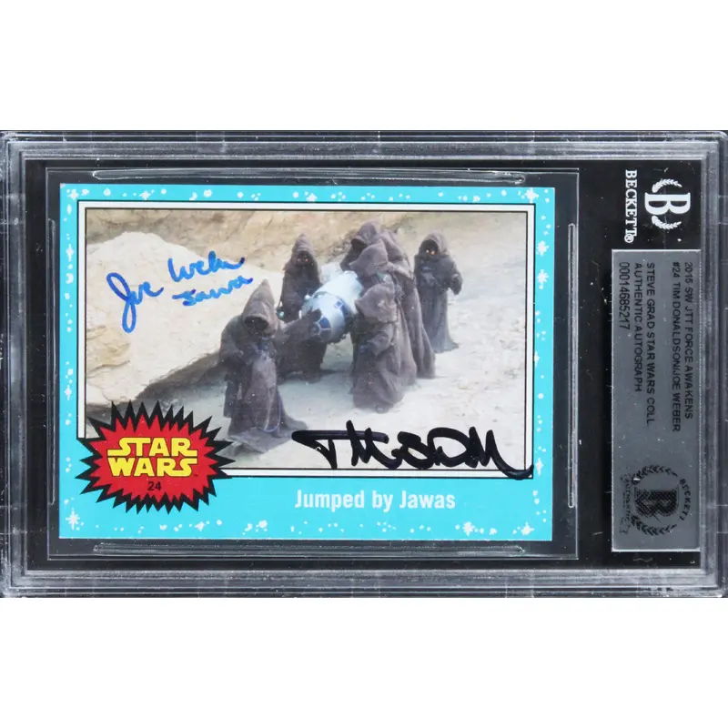 Star Wars (2) Donaldson & Weber "Jawa" Signed 2015 SW JTT FA #24 Card BAS Slab