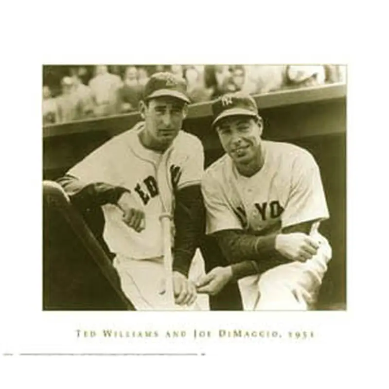 Ted Williams and Joe DiMaggio 1951 Classic Baseball Premium Poster- NYGS