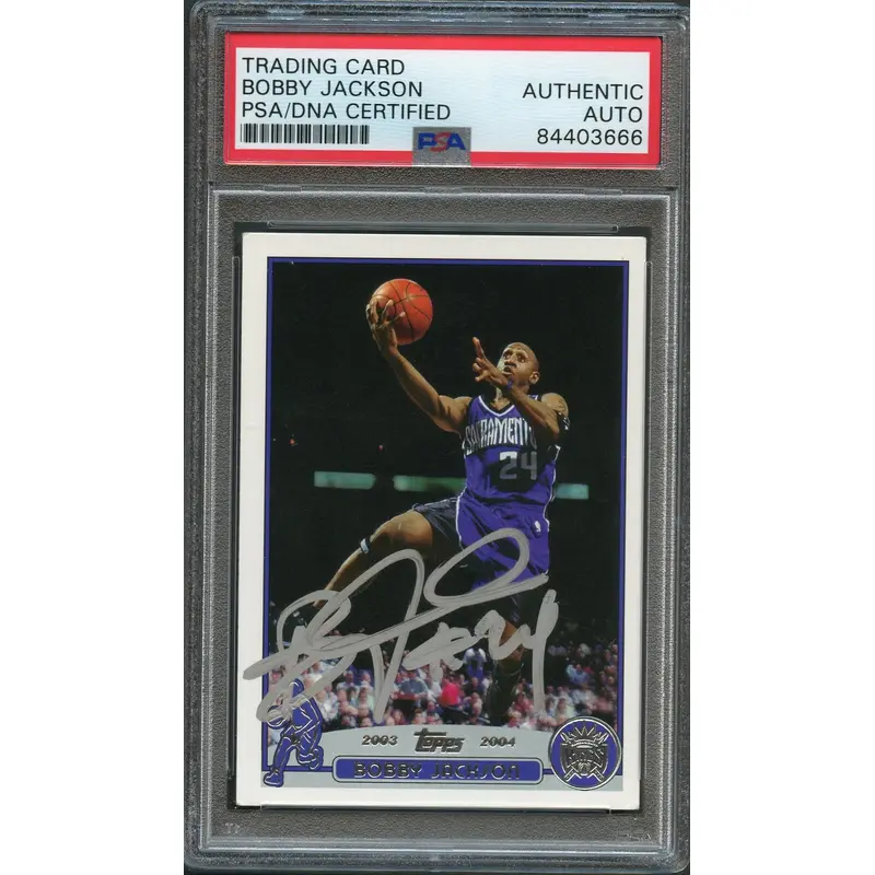 2003-04 Topps Basketball #111 Bobby Jackson Signed Card AUTO PSA Slabbed Kings