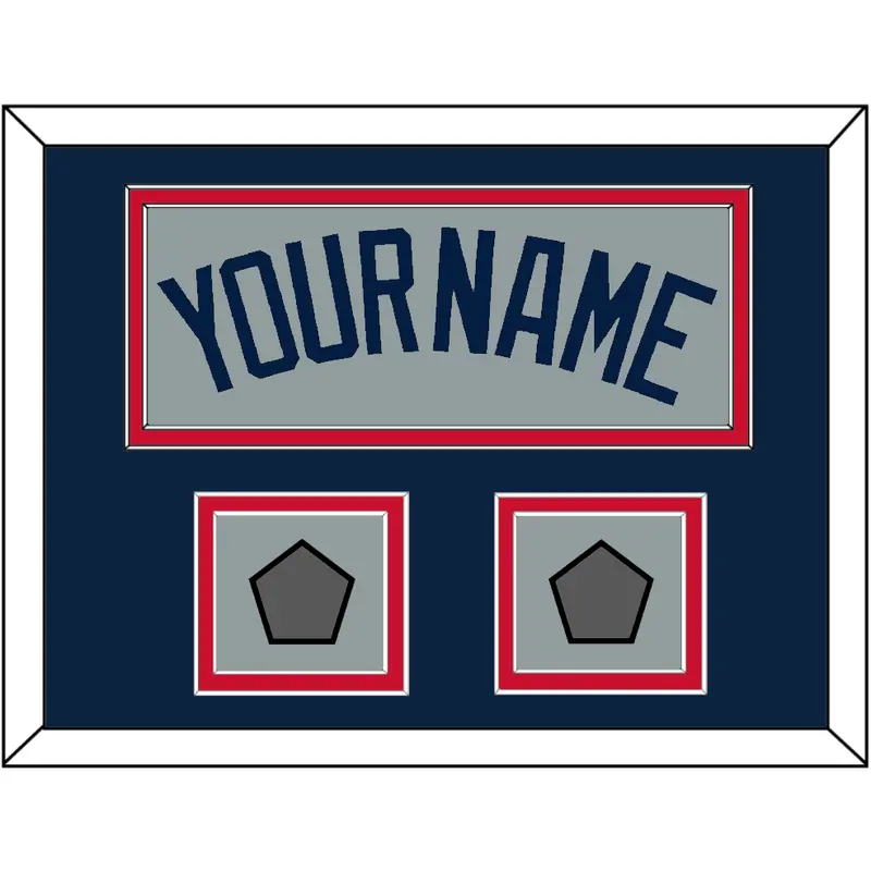 Boston Name & Two World Series Champions Patches - Road Gray (2009-2013) - Double Mat 3